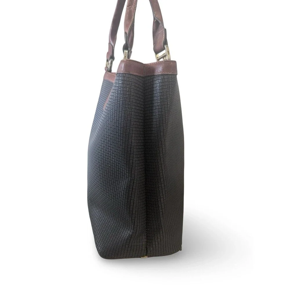 Bally Vintage Embossed B Canvas Tote with Leather Trim - Made in Italy - Picture 3 of 16